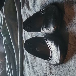 Breathable black flats, women's 8.5